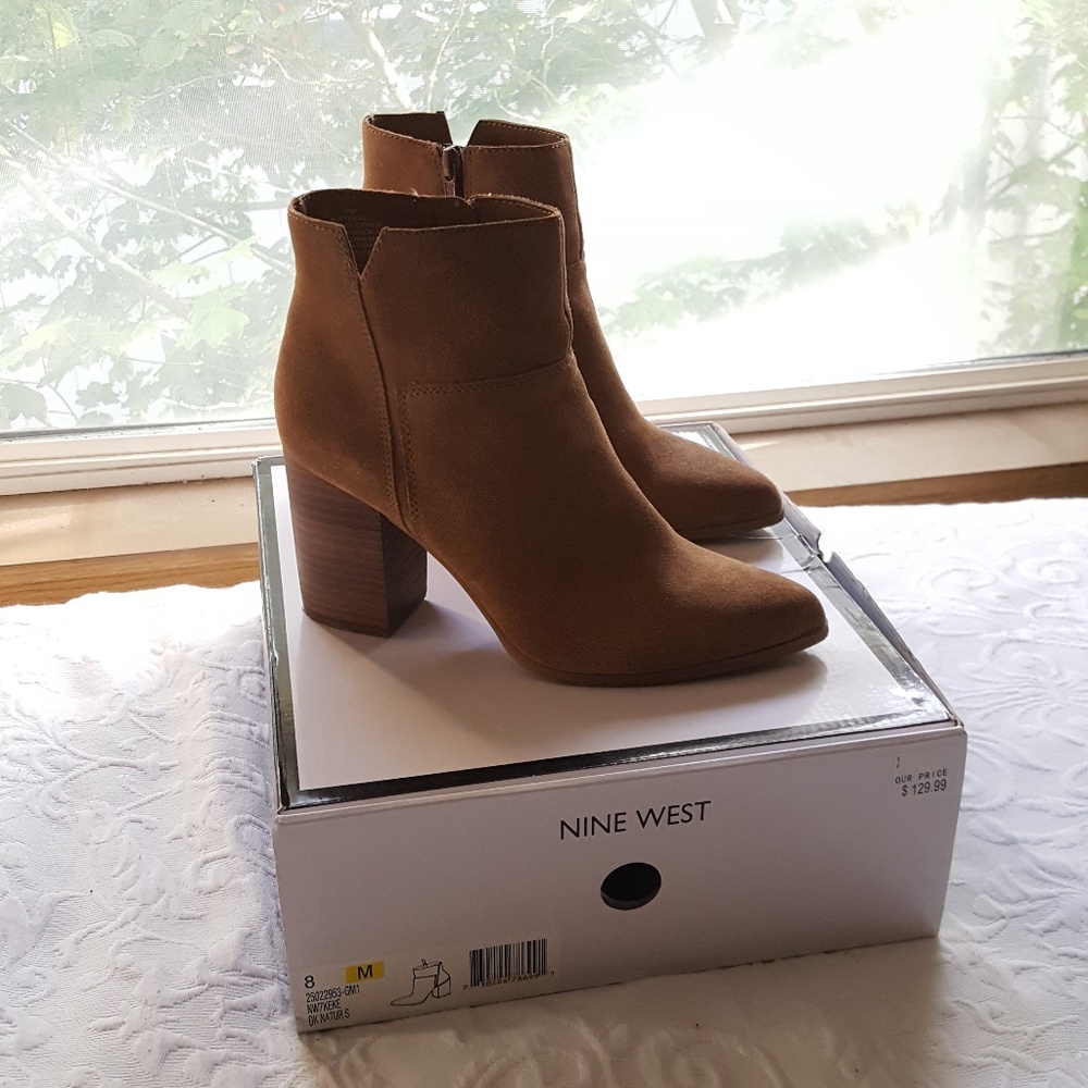 Nine West Keke Suede Ankle Boots 8M